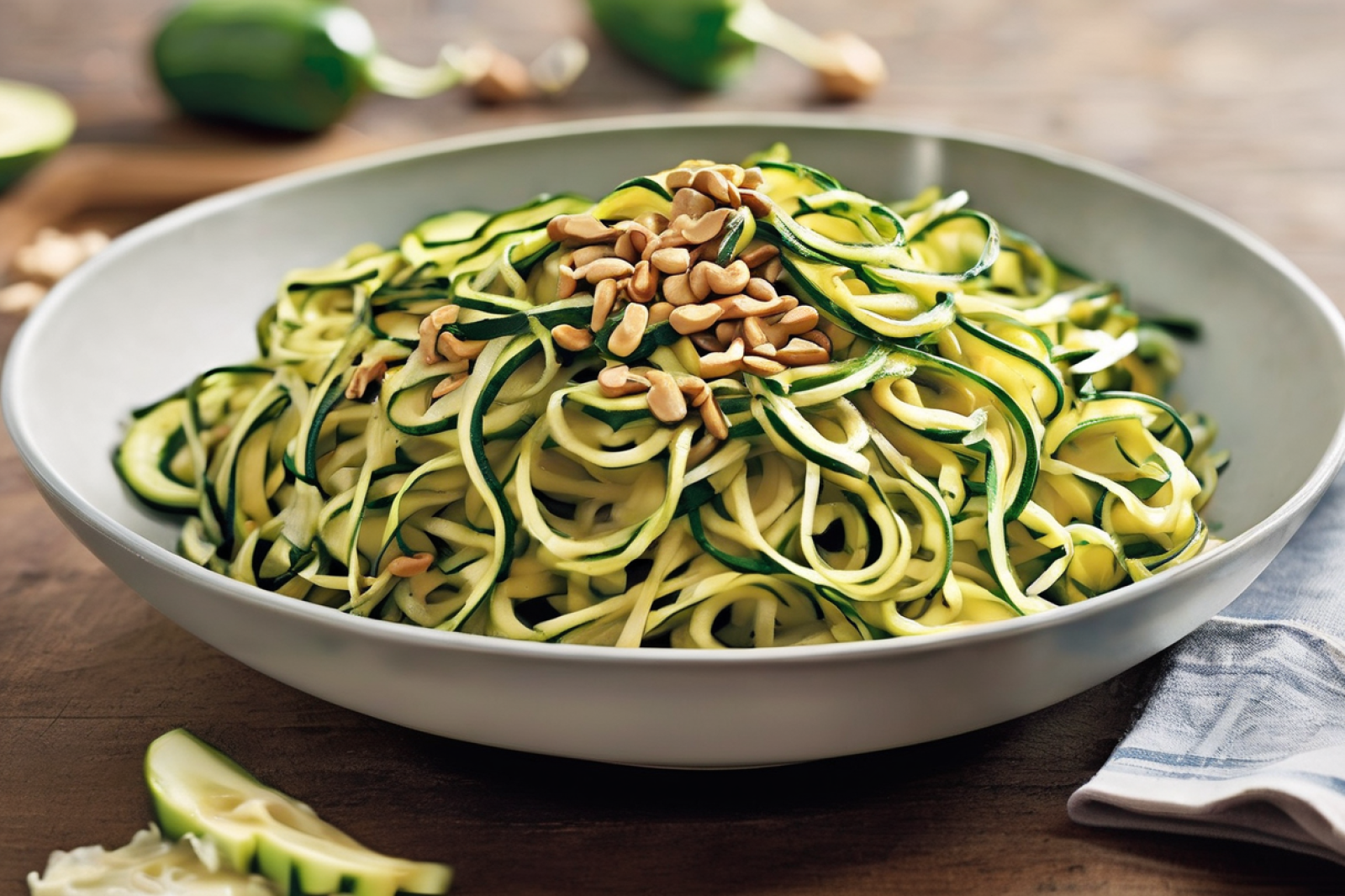 Savory Zucchini Noodles with Peanut Sauce