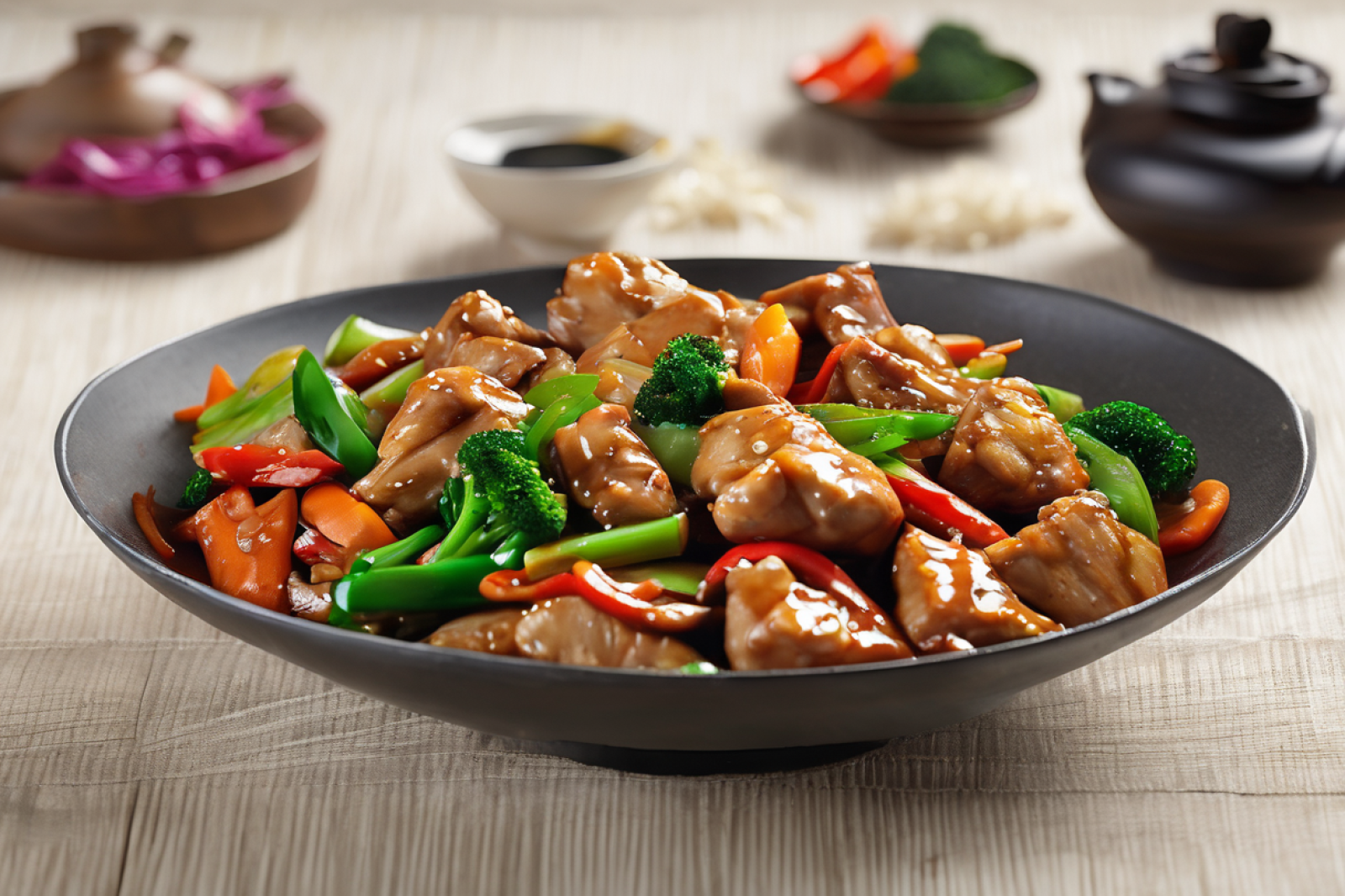Vibrant Stir-Fried Chicken or Pork with Fresh Vegetables