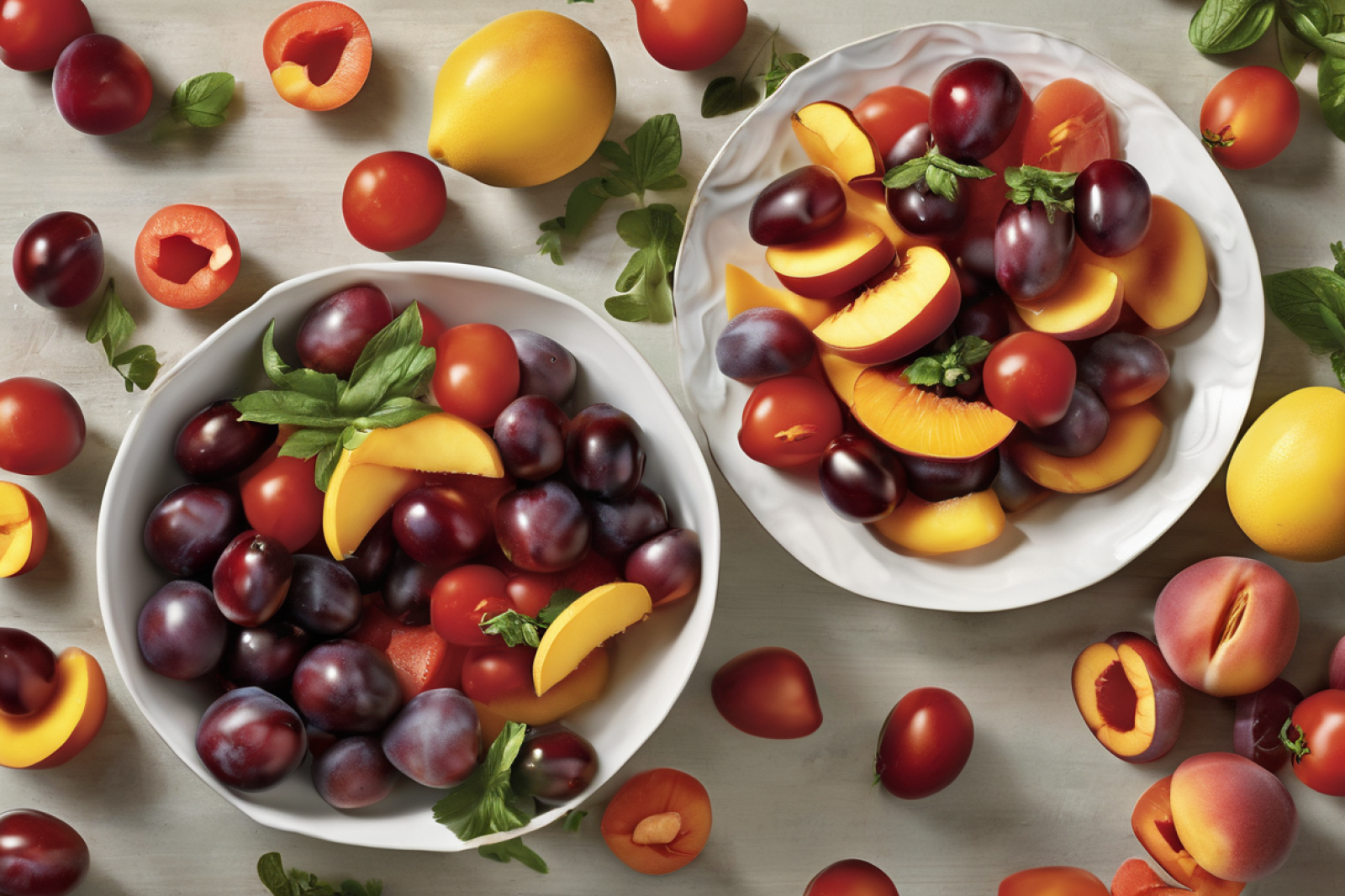 Refreshing Summer Fruit and Tomato Salad