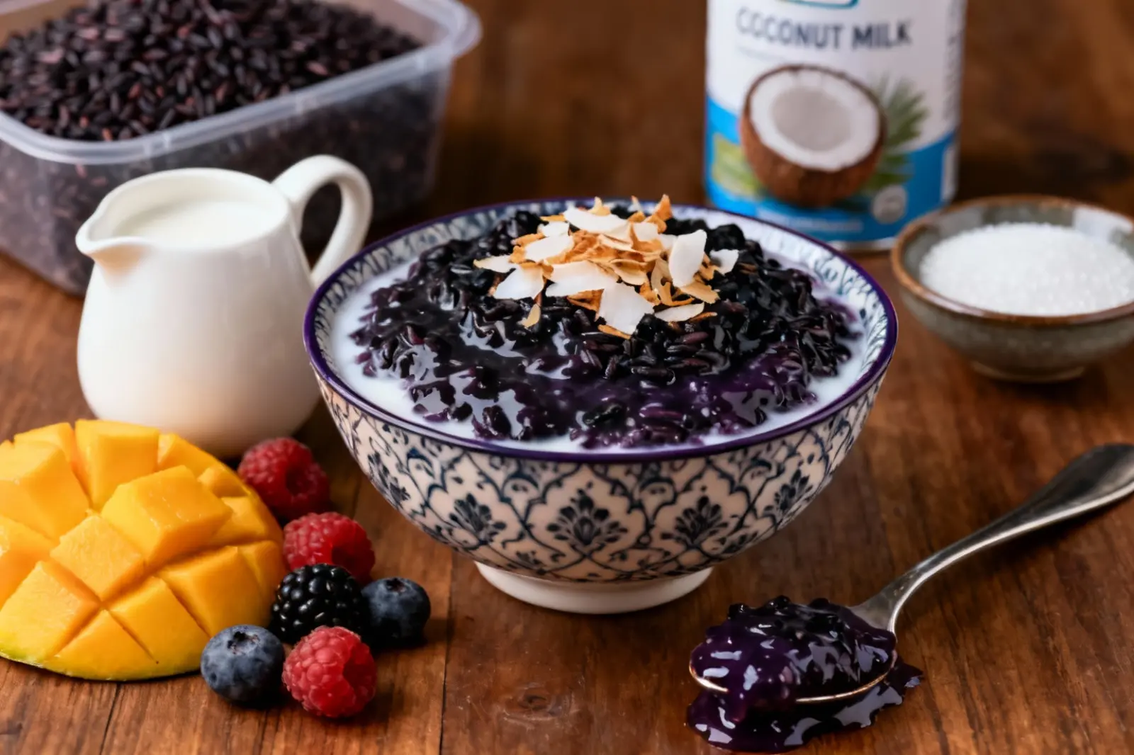 Coconut-Infused Black Rice Pudding
