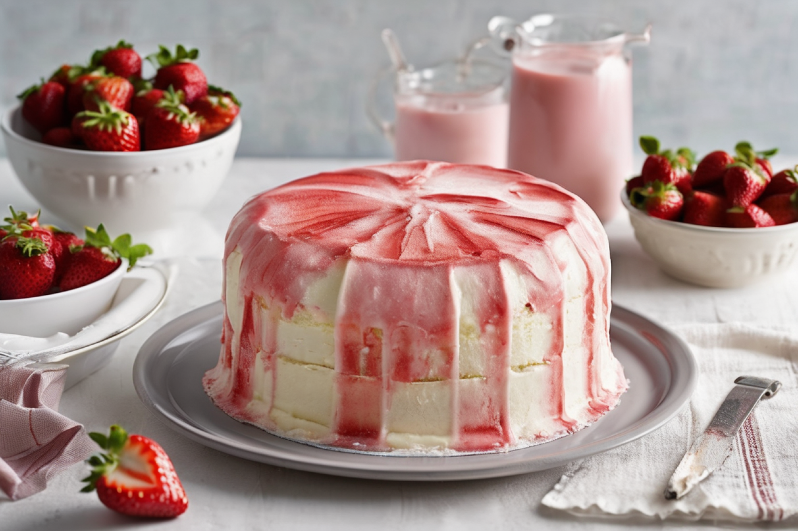 Strawberry Bliss Cream Cake
