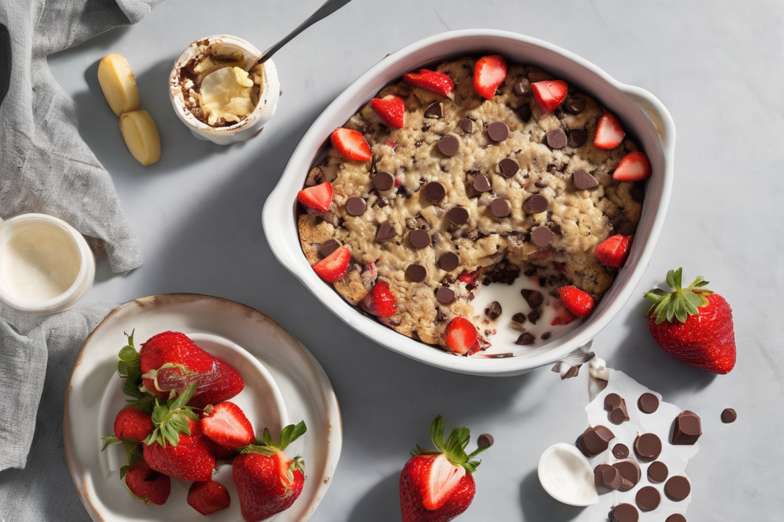 Chocolate Chip Strawberry Banana Baked Oats