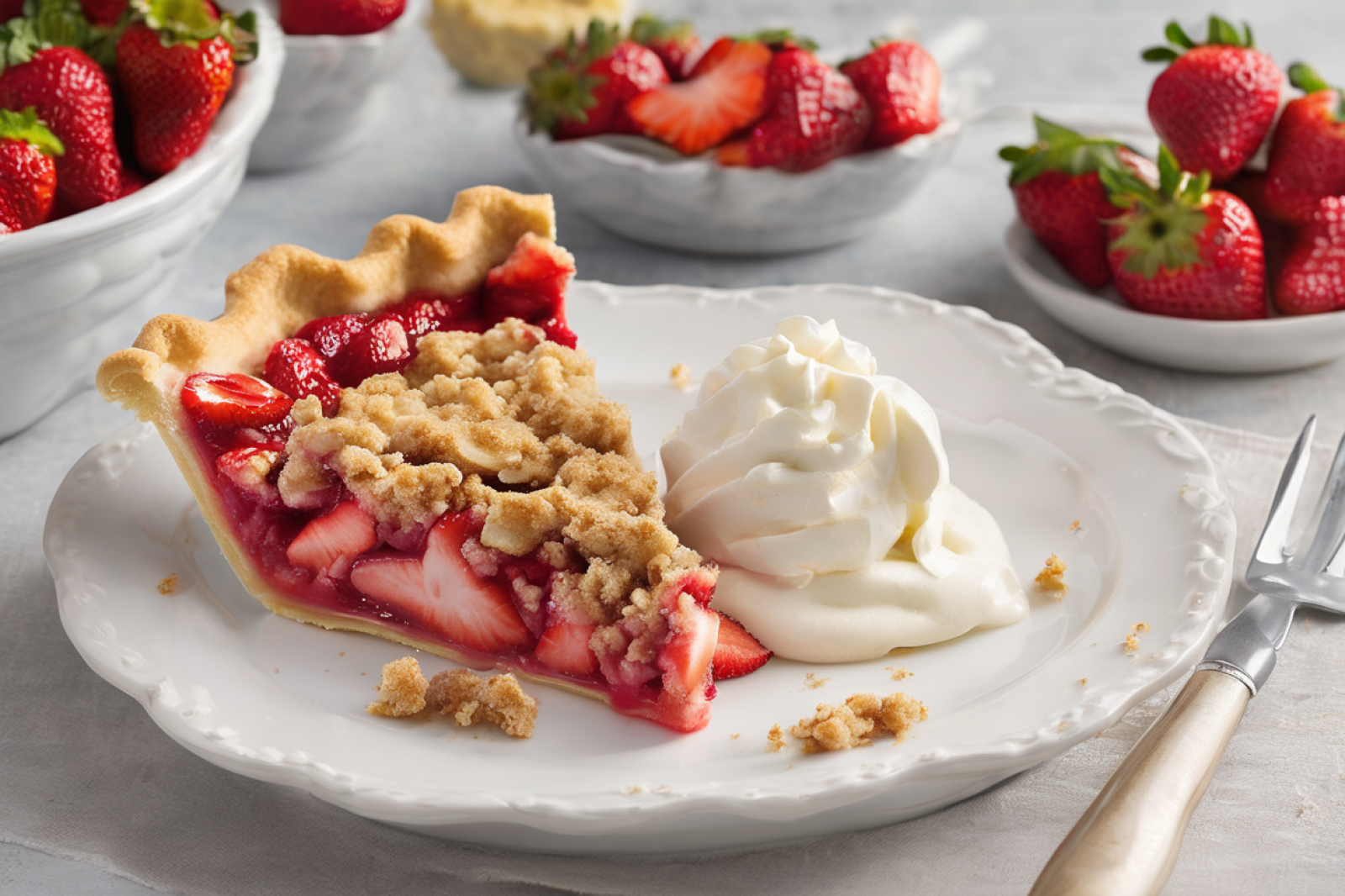 Strawberry Banana Crumble Pie