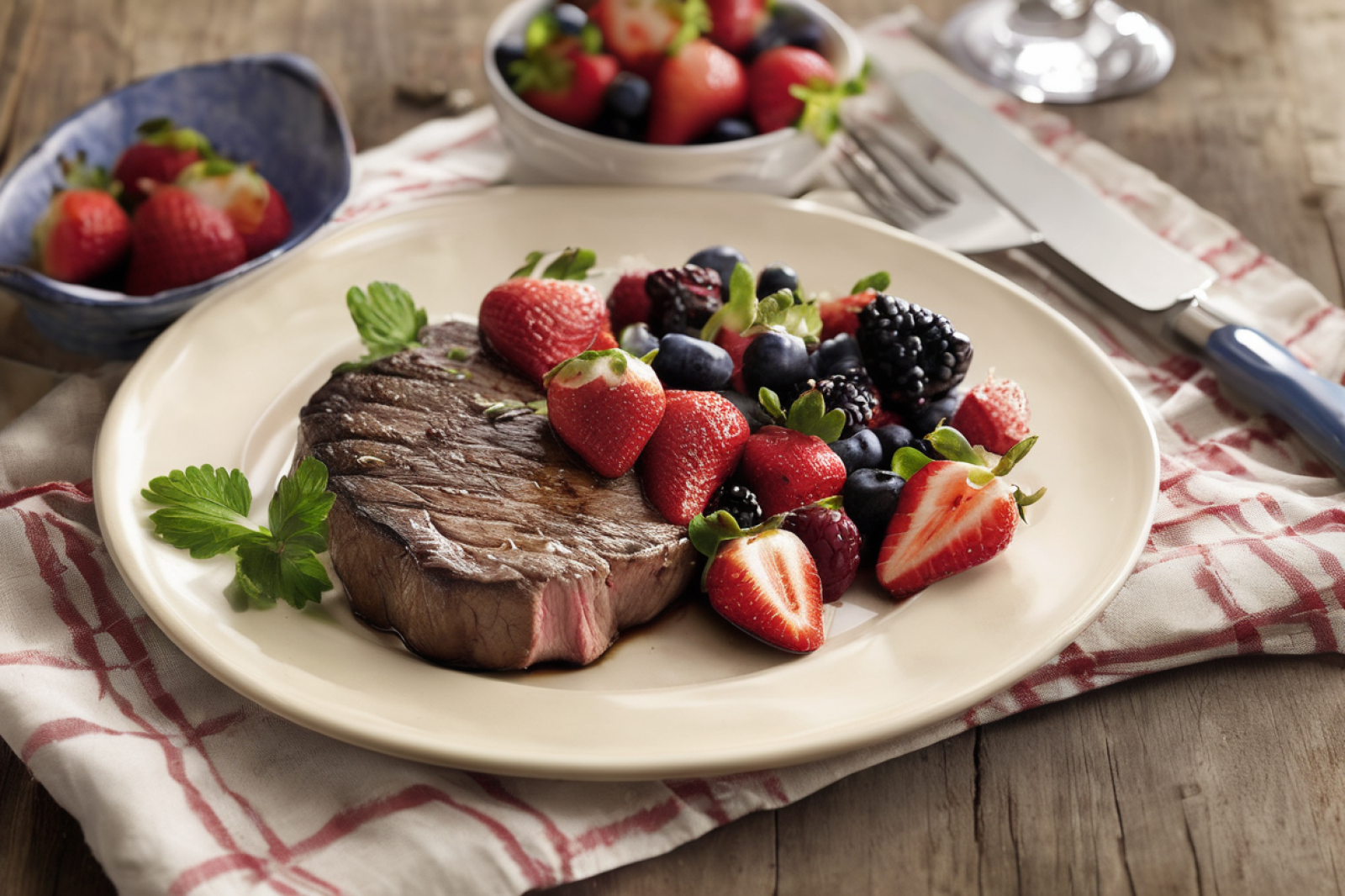 Grilled Steak with Berry Medley Salsa