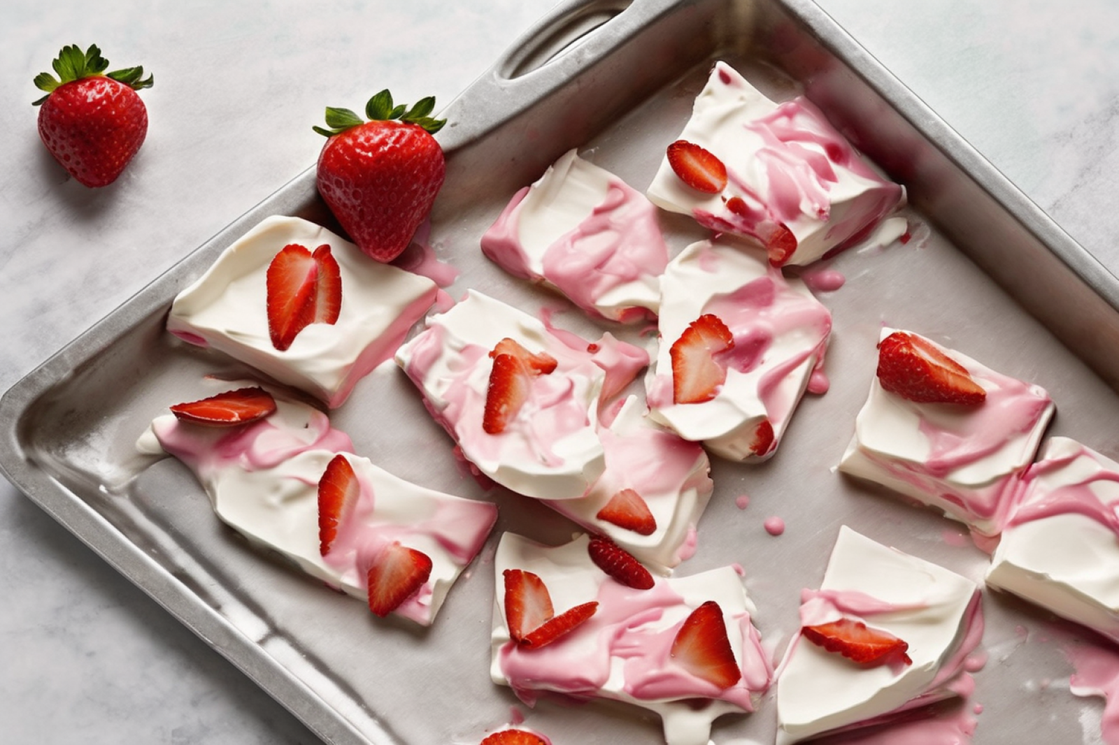 Frozen Strawberry Yogurt Bark