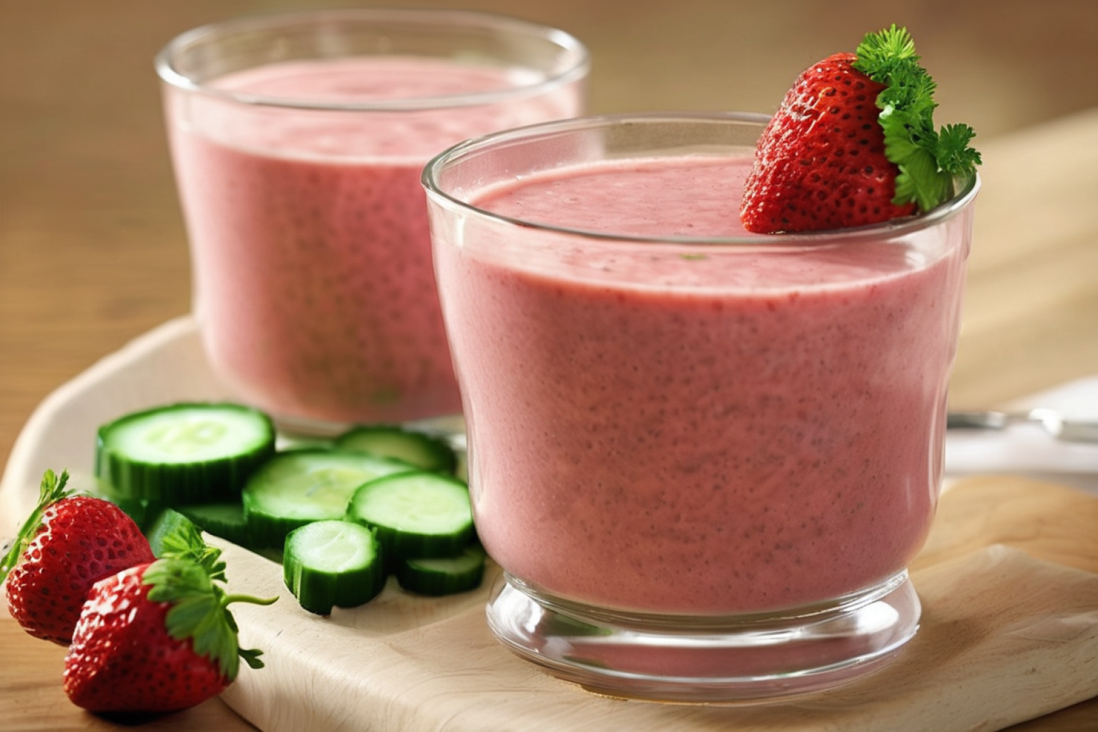 Chilled Strawberry Cucumber Soup