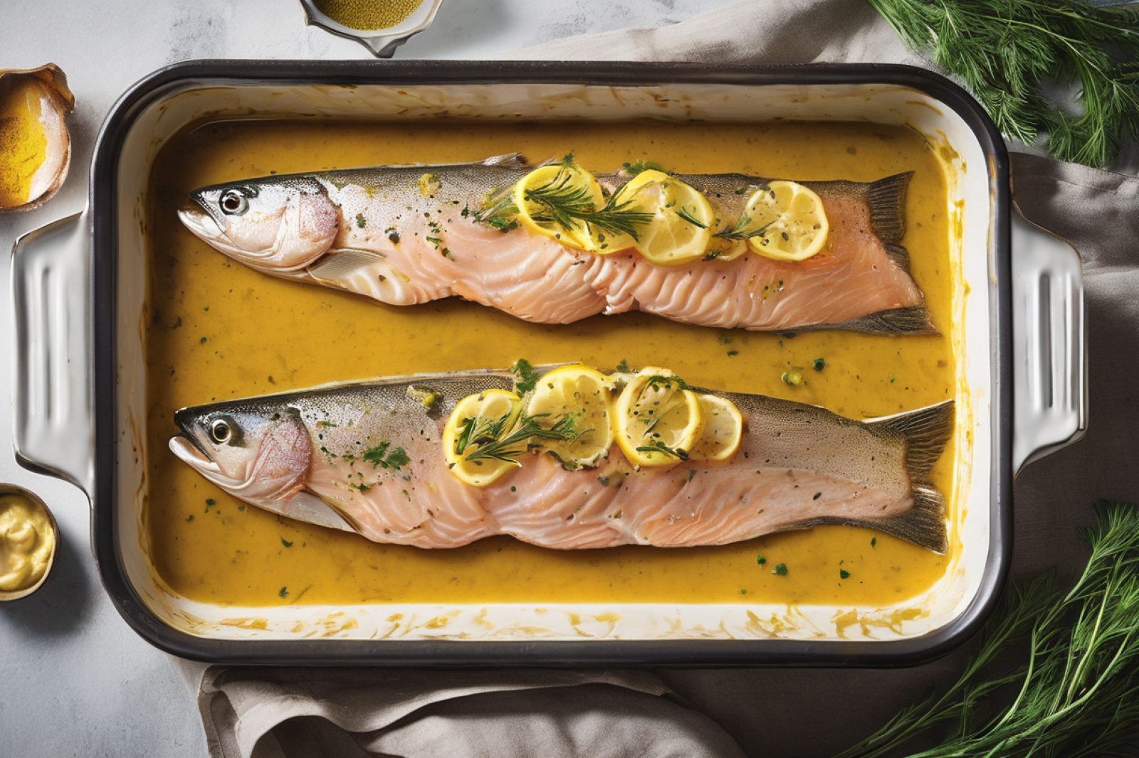 Oven-Baked Steelhead Trout with Tangy Mustard Sauce