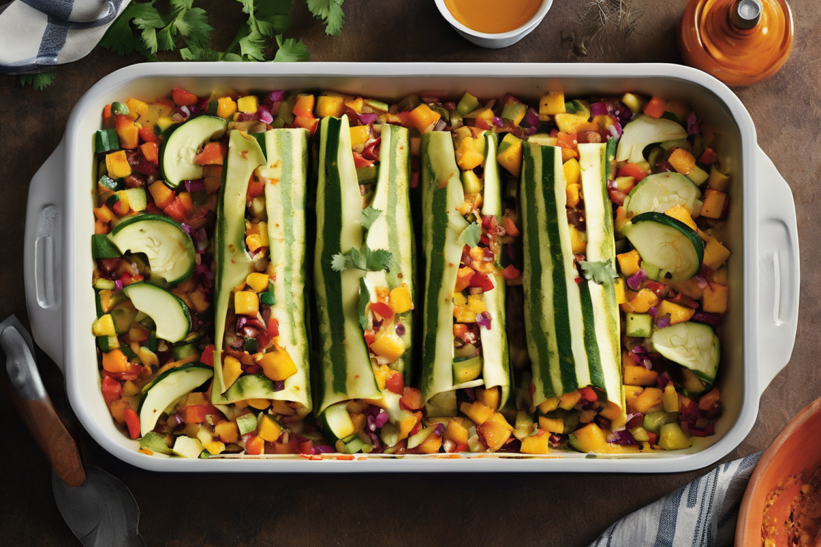 Spicy Squash and Zucchini Burritos