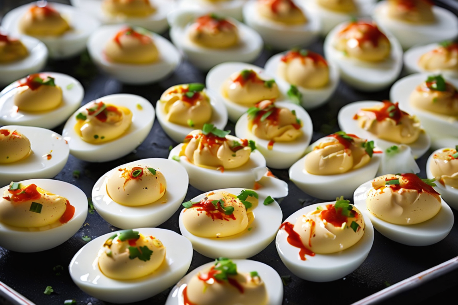 Zesty Sriracha Deviled Eggs