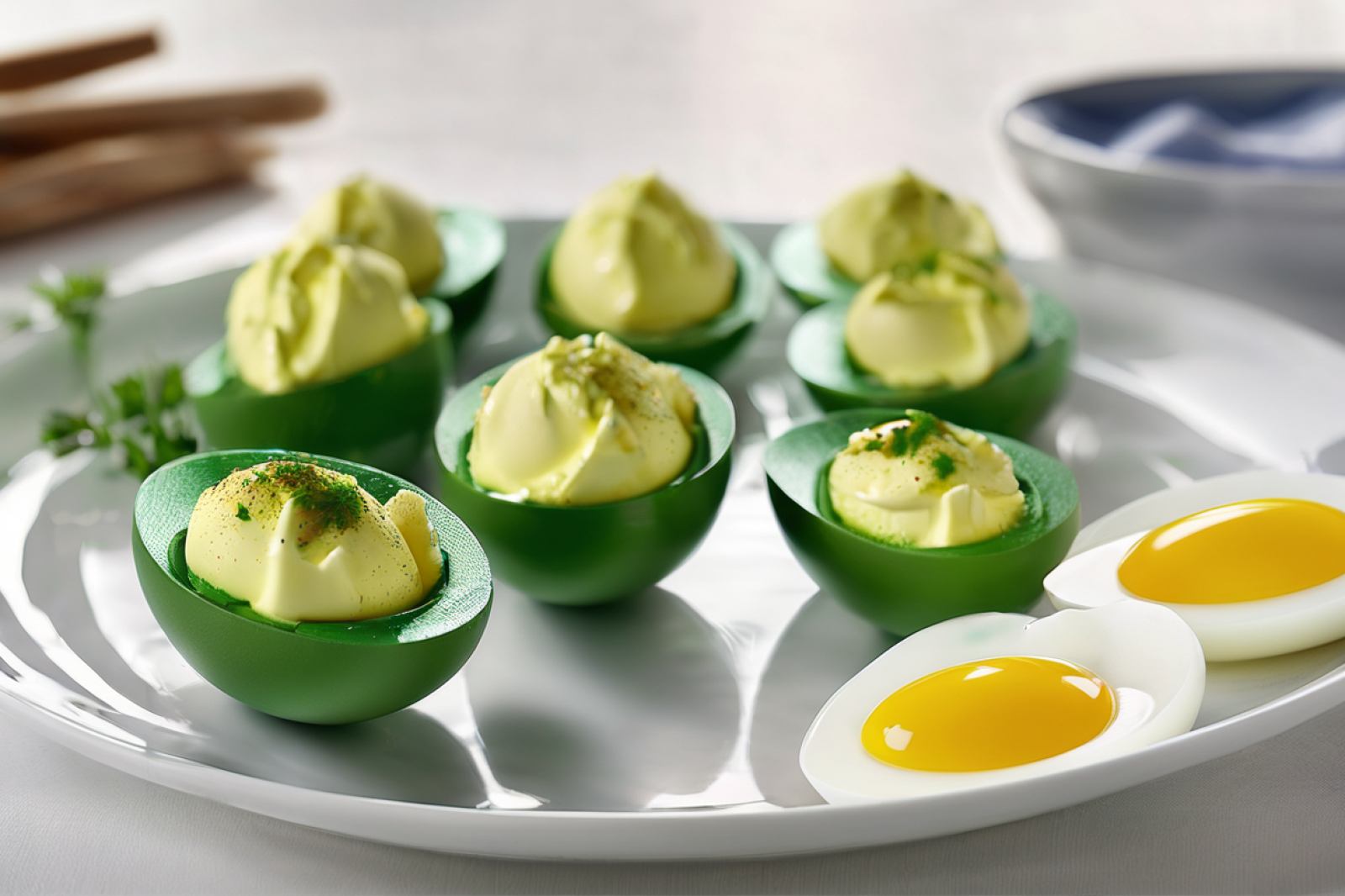 Vibrant Green Deviled Eggs