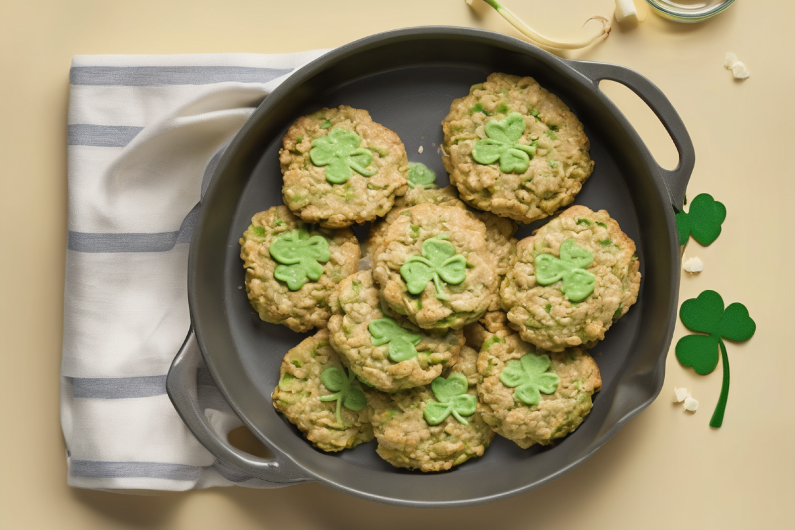 St. Patrick's Day Zucchini Oatmeal Cookies