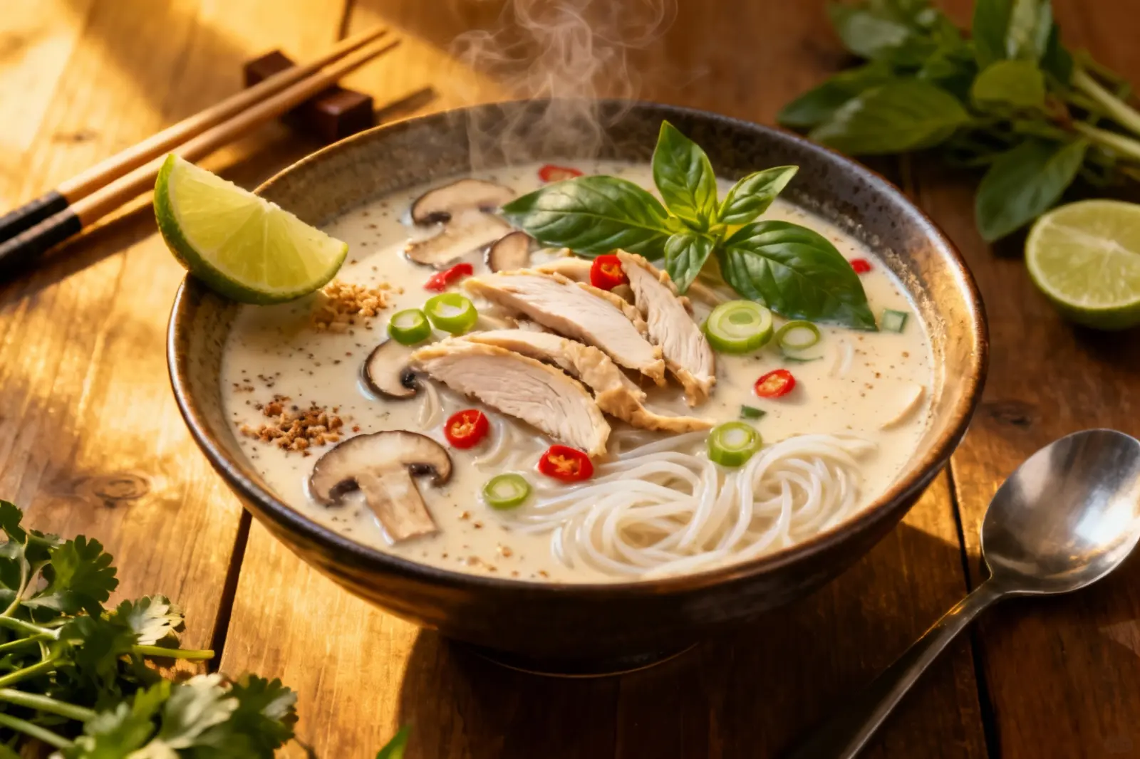 Coconut Lemongrass Chicken Noodle Soup