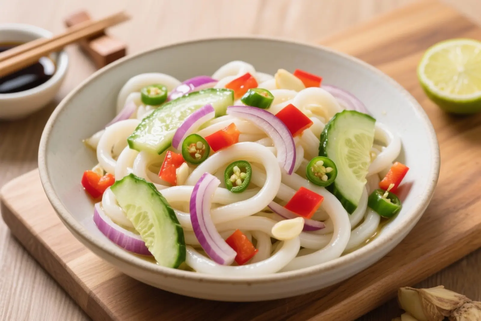 Zesty Thai Udon Noodle Salad