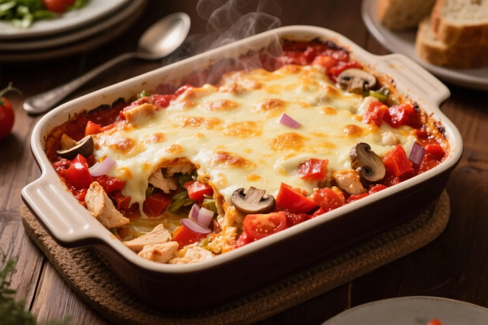 Mediterranean Chicken and Pepper Casserole