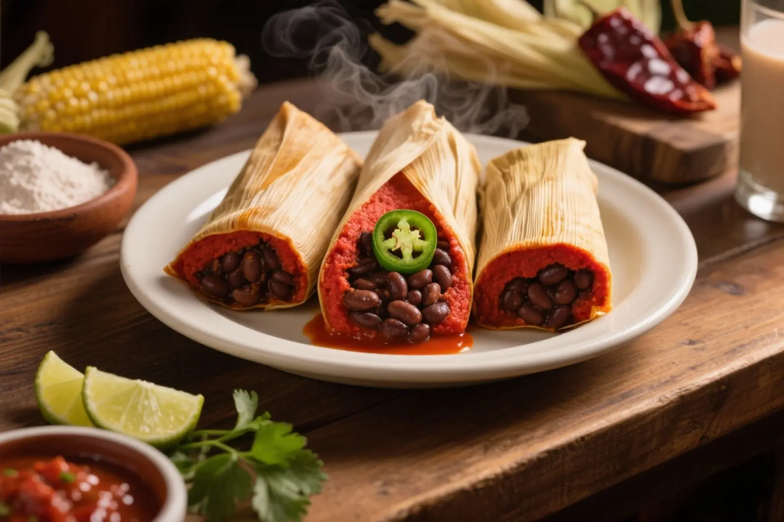 Spicy Bean-Filled Tamales