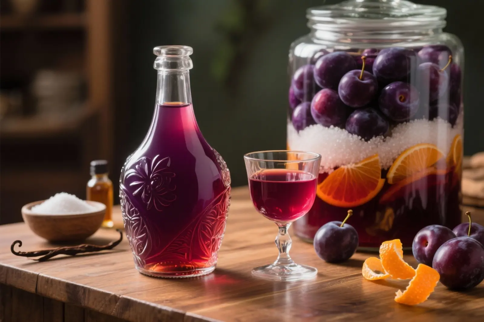 Citrusy Plum Liqueur