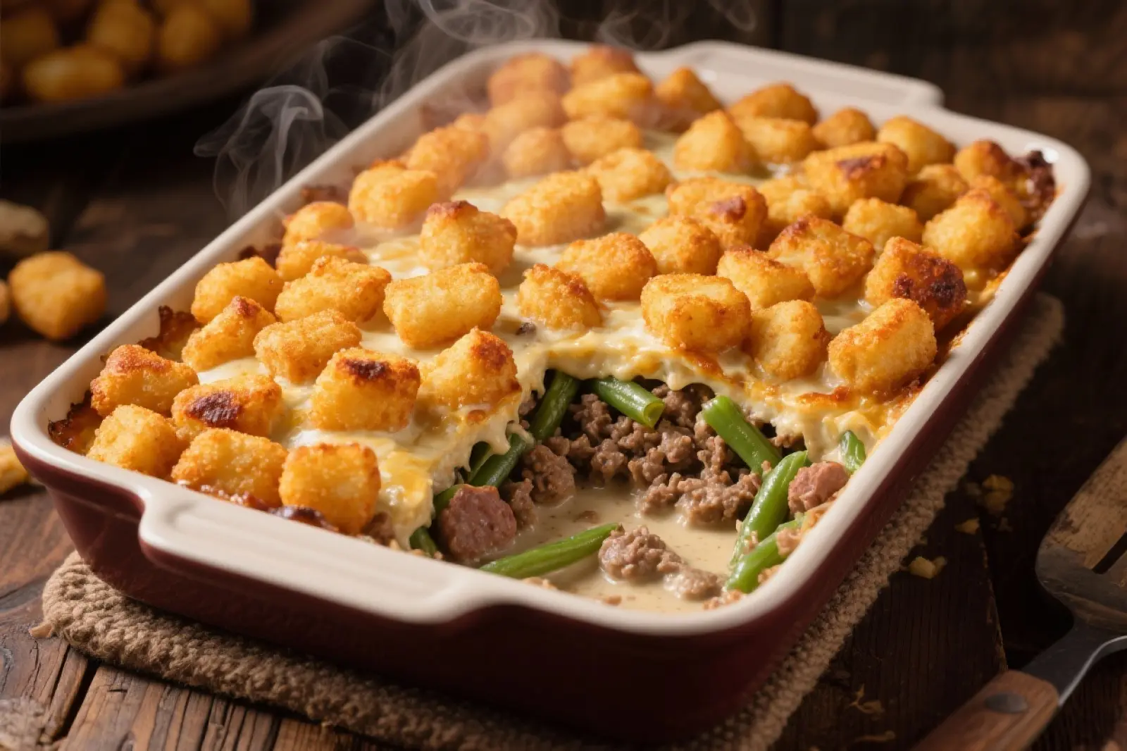 Cheesy Tater Tot and Green Bean Casserole