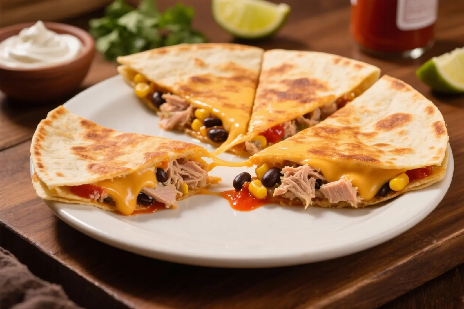 Spicy Tuna and Black Bean Quesadillas