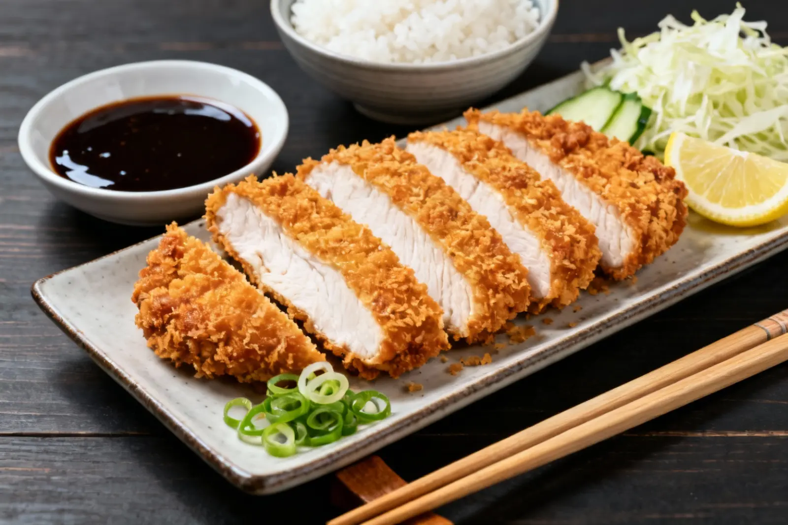 Crispy Air Fryer Chicken Katsu with Homemade Dipping Sauce