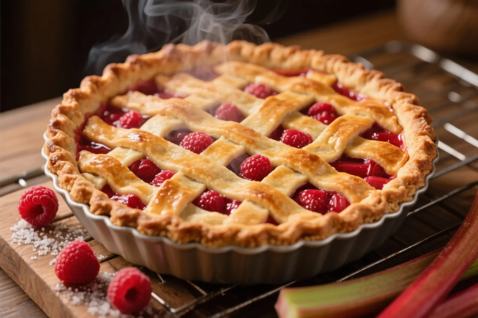Rhubarb-Raspberry Bliss Pie