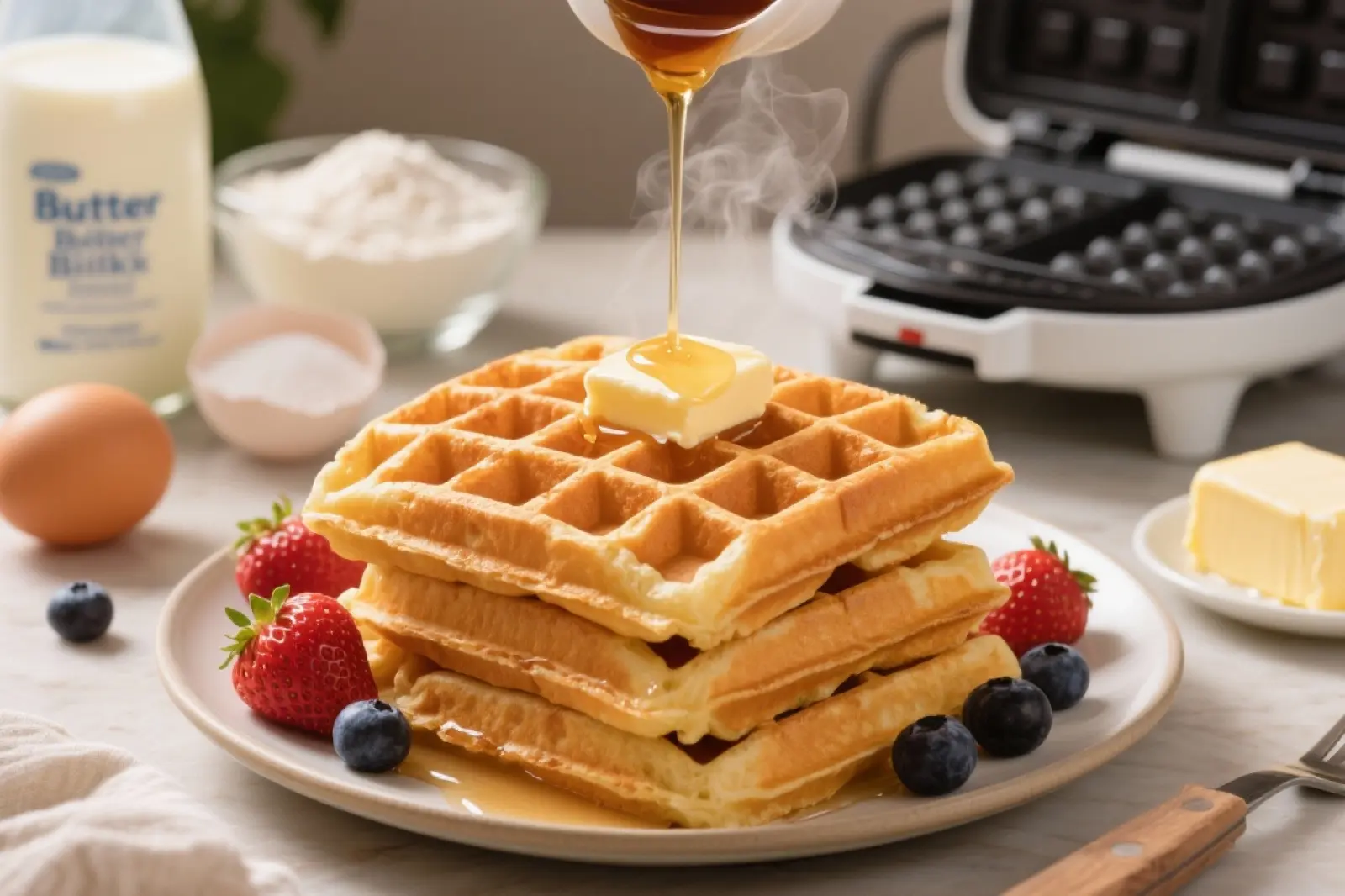 Light and Fluffy Buttermilk Waffles