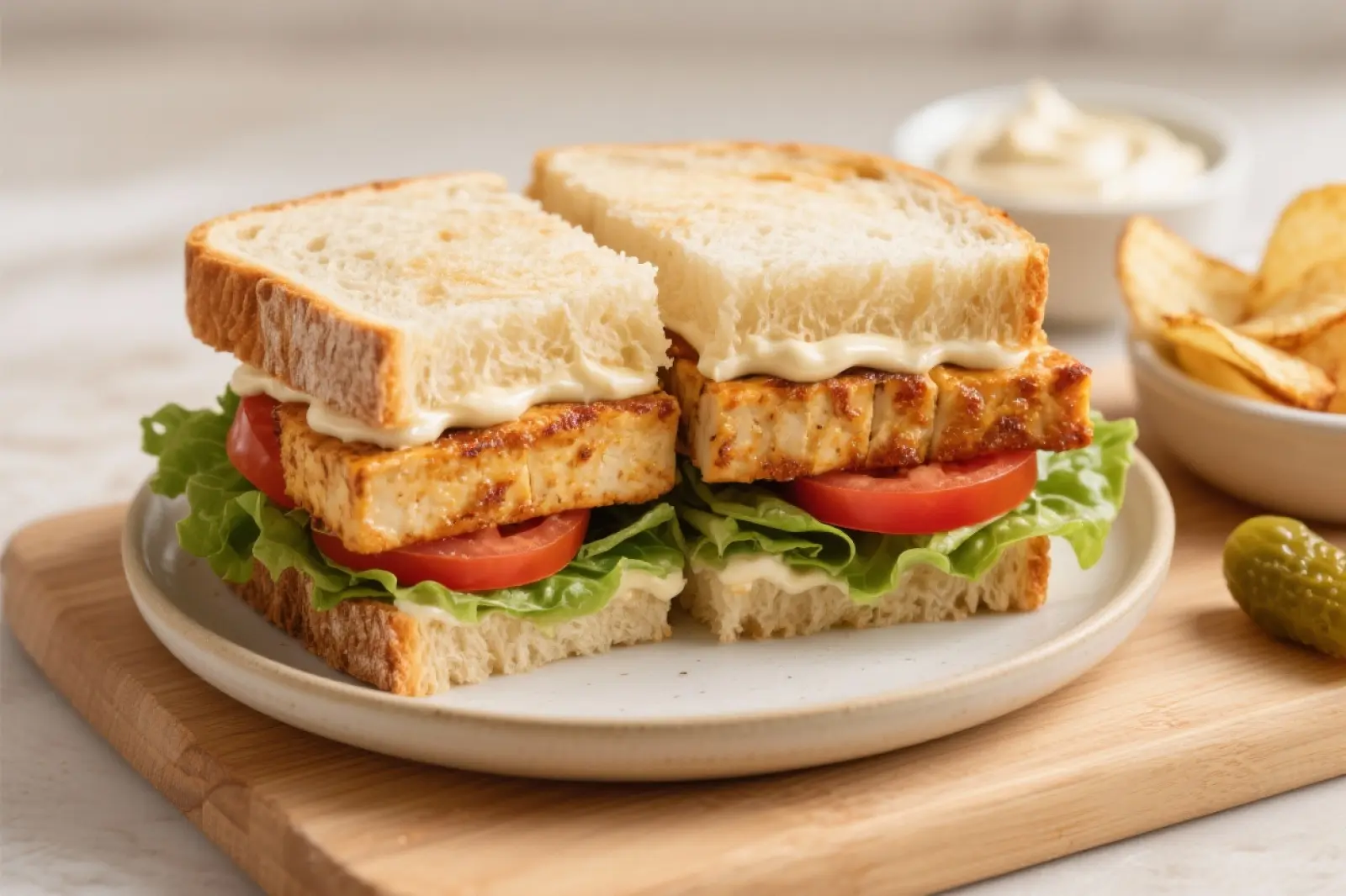 Crispy Tempeh Delight Sandwich