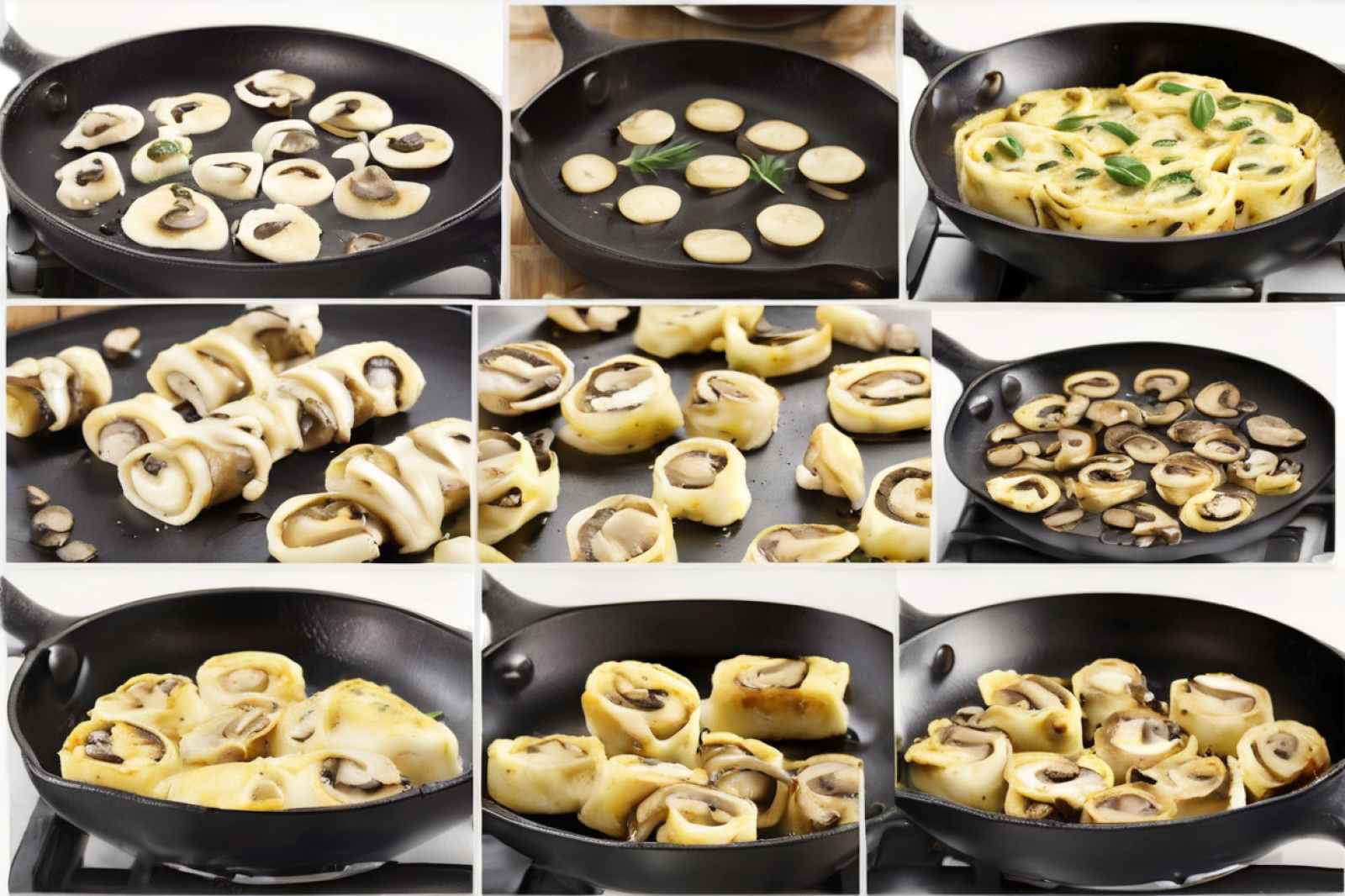 Mushroom and Mozzarella Omelette Rolls