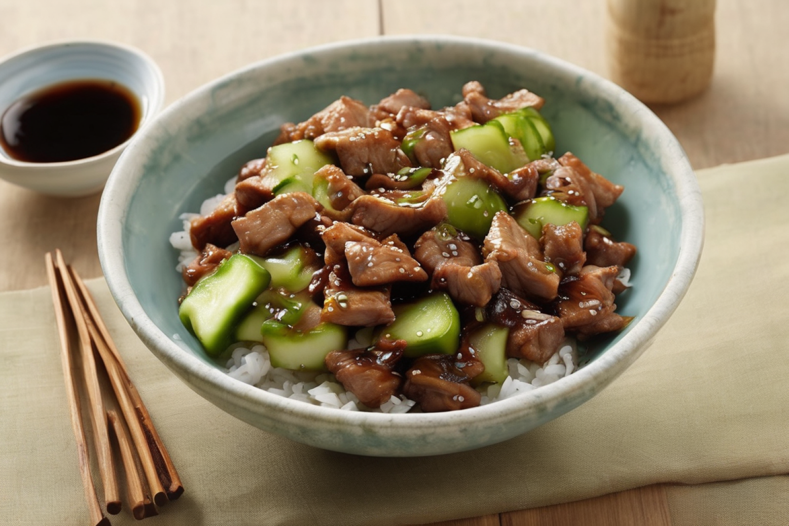 Taiwanese Stir-Fried Pork with Pickled Cucumber Relish