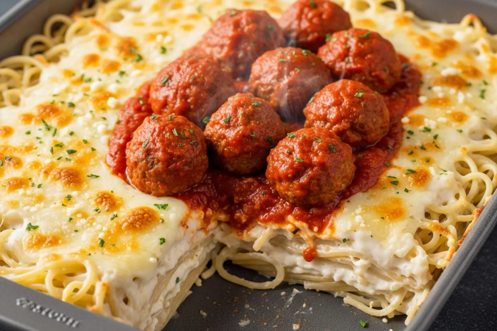 Creamy Baked Spaghetti Alfredo