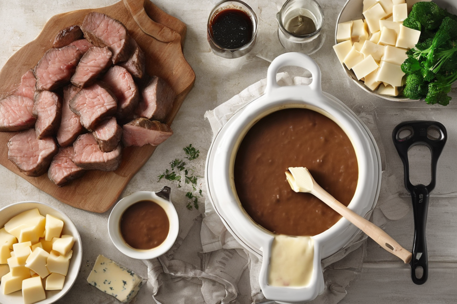 Savory Irish Stout Cheese Fondue