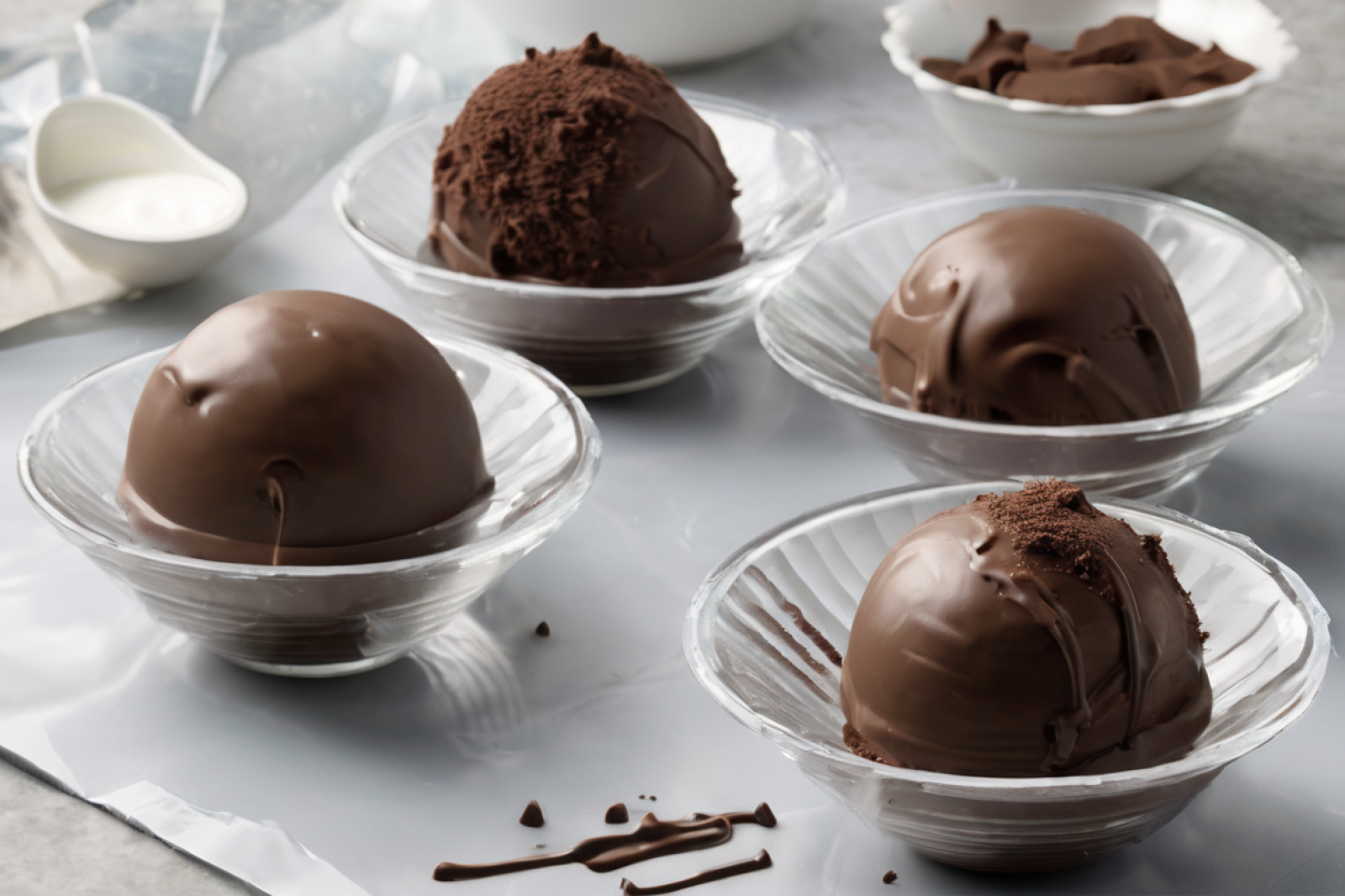 Chocolate-Dipped Ice Cream Bombs