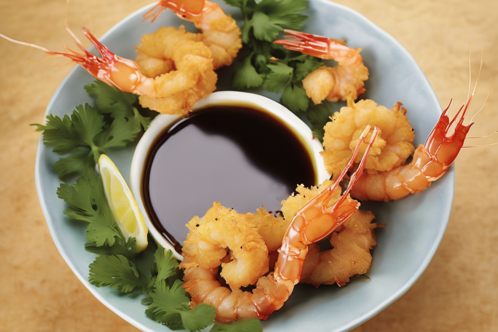 Golden Tempura Shrimp with Zesty Dipping Sauce