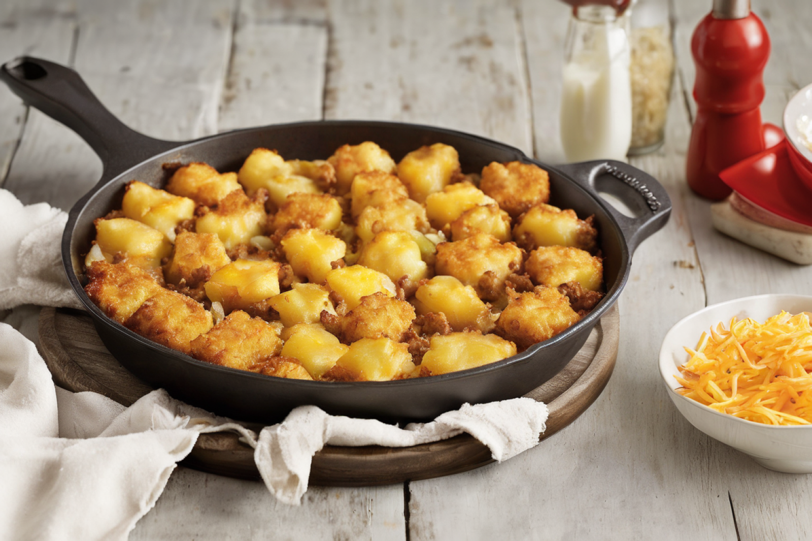 Cheesy Potato Nugget Bake