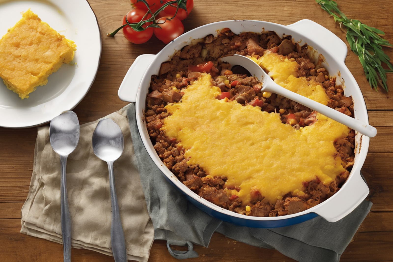 Zesty Cornbread Beef Casserole