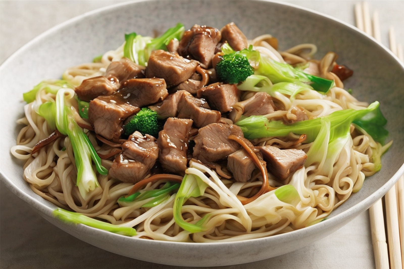 Zesty Pork and Cabbage Noodle Stir-Fry