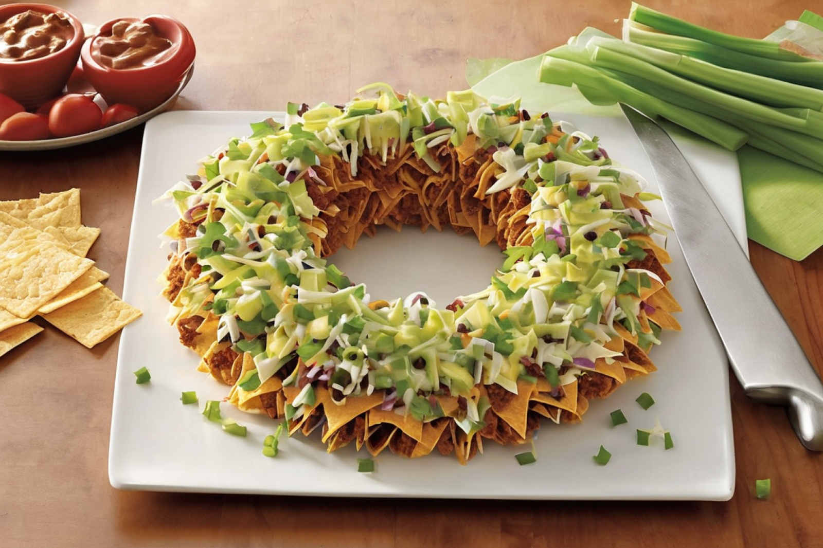 Festive Taco Cheese Wreath