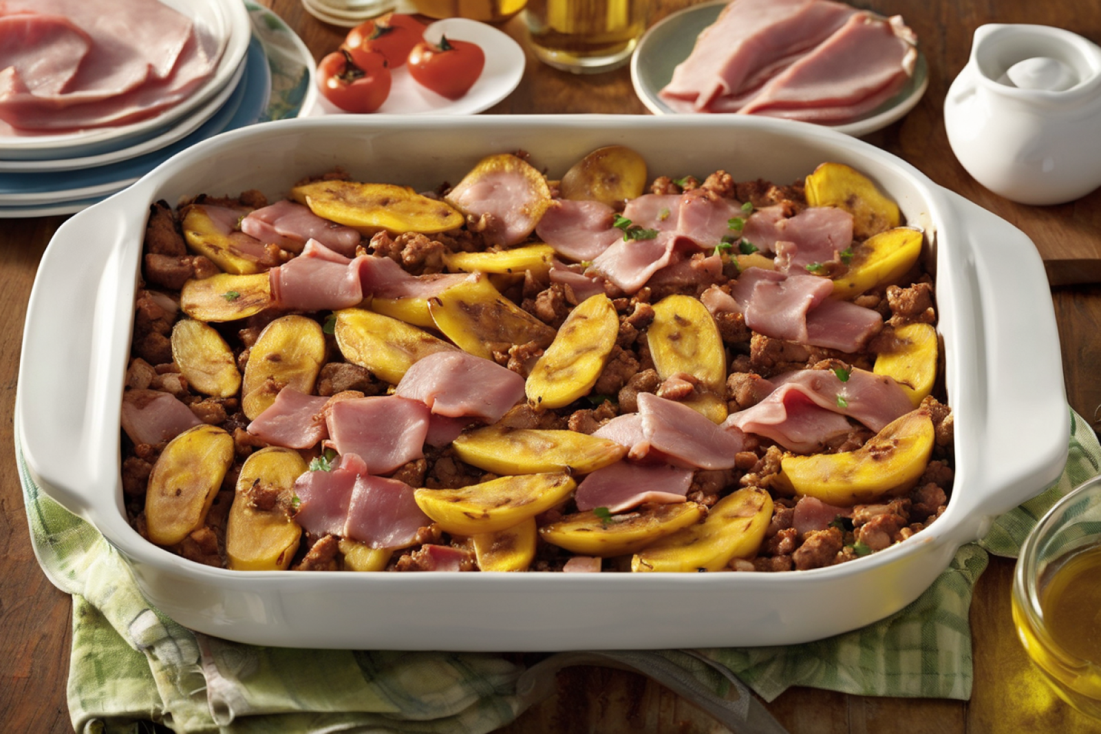Hearty Plantain and Meat Bake