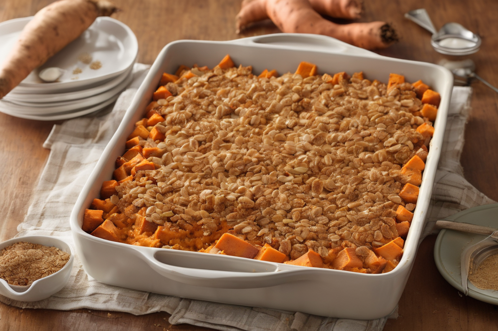 Savory Sweet Potato Oat Casserole