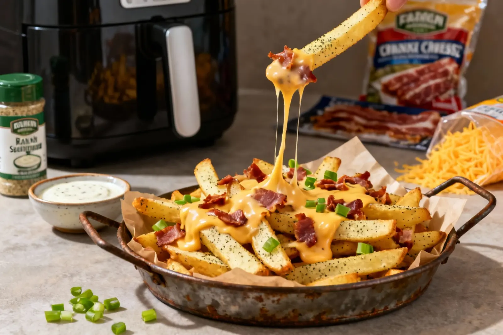 Crispy Cheesy Bacon Ranch Fries
