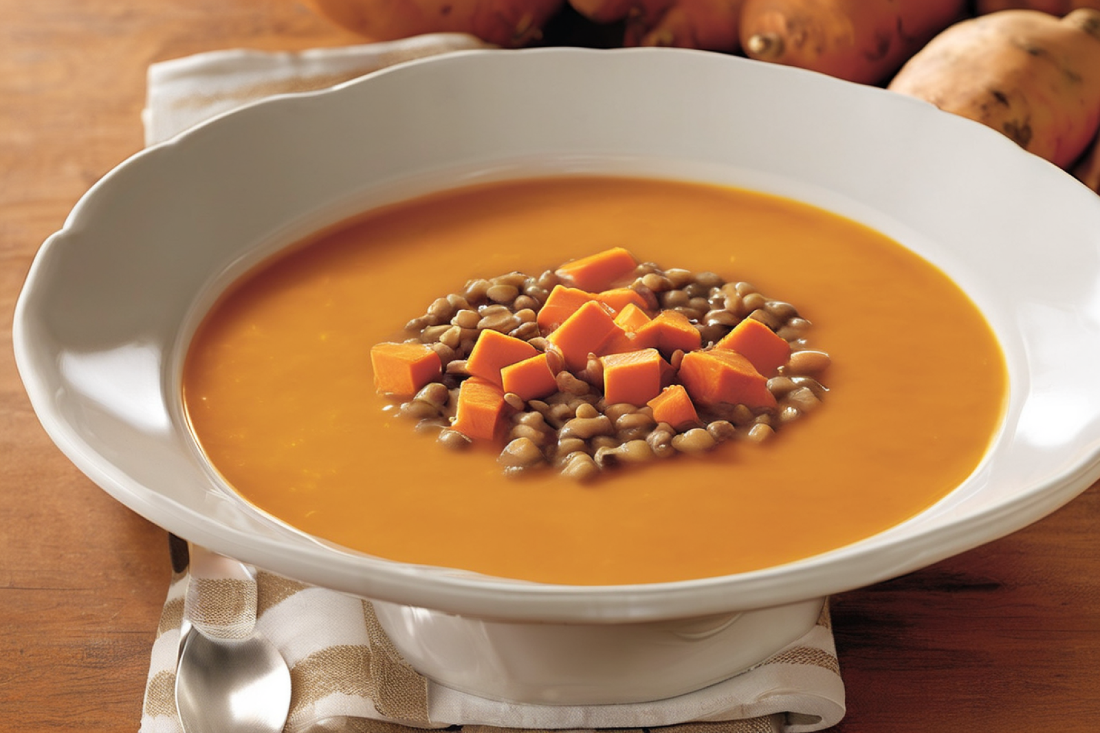 Creamy Sweet Potato and Lentil Soup