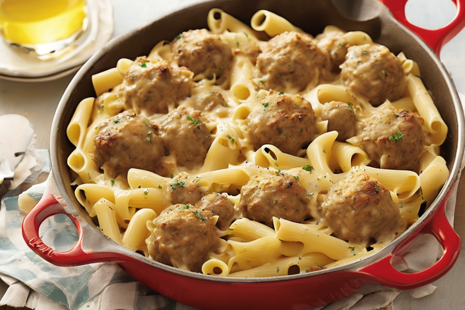 Swedish Meatball Pasta Bake