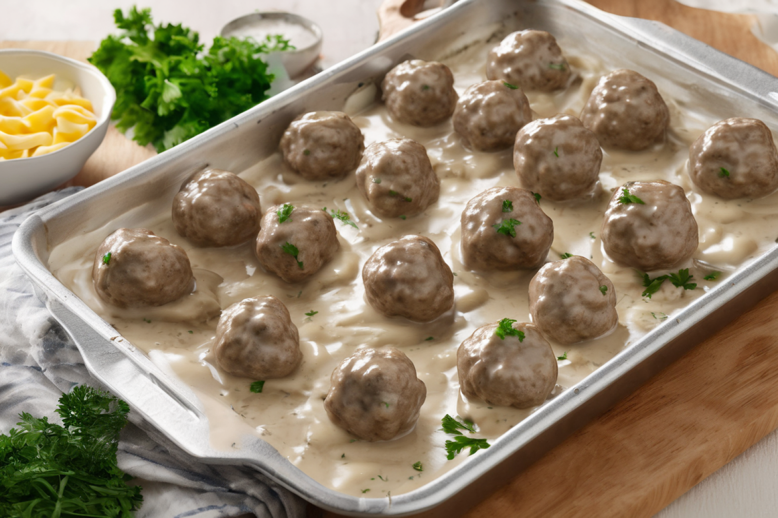 Dilled Swedish Meatballs in Creamy Sauce