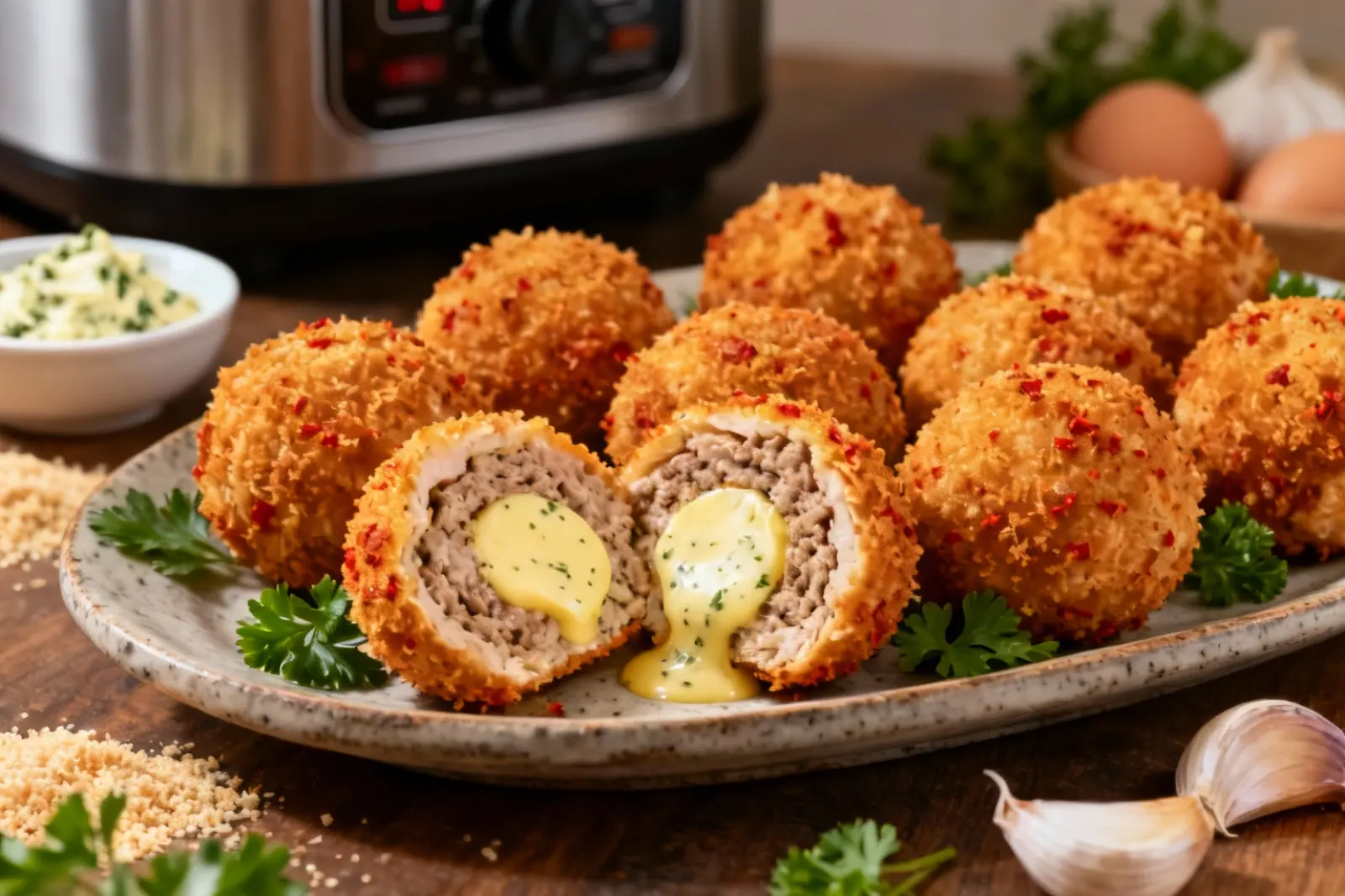 Crispy Air Fryer Chicken Kiev Bites