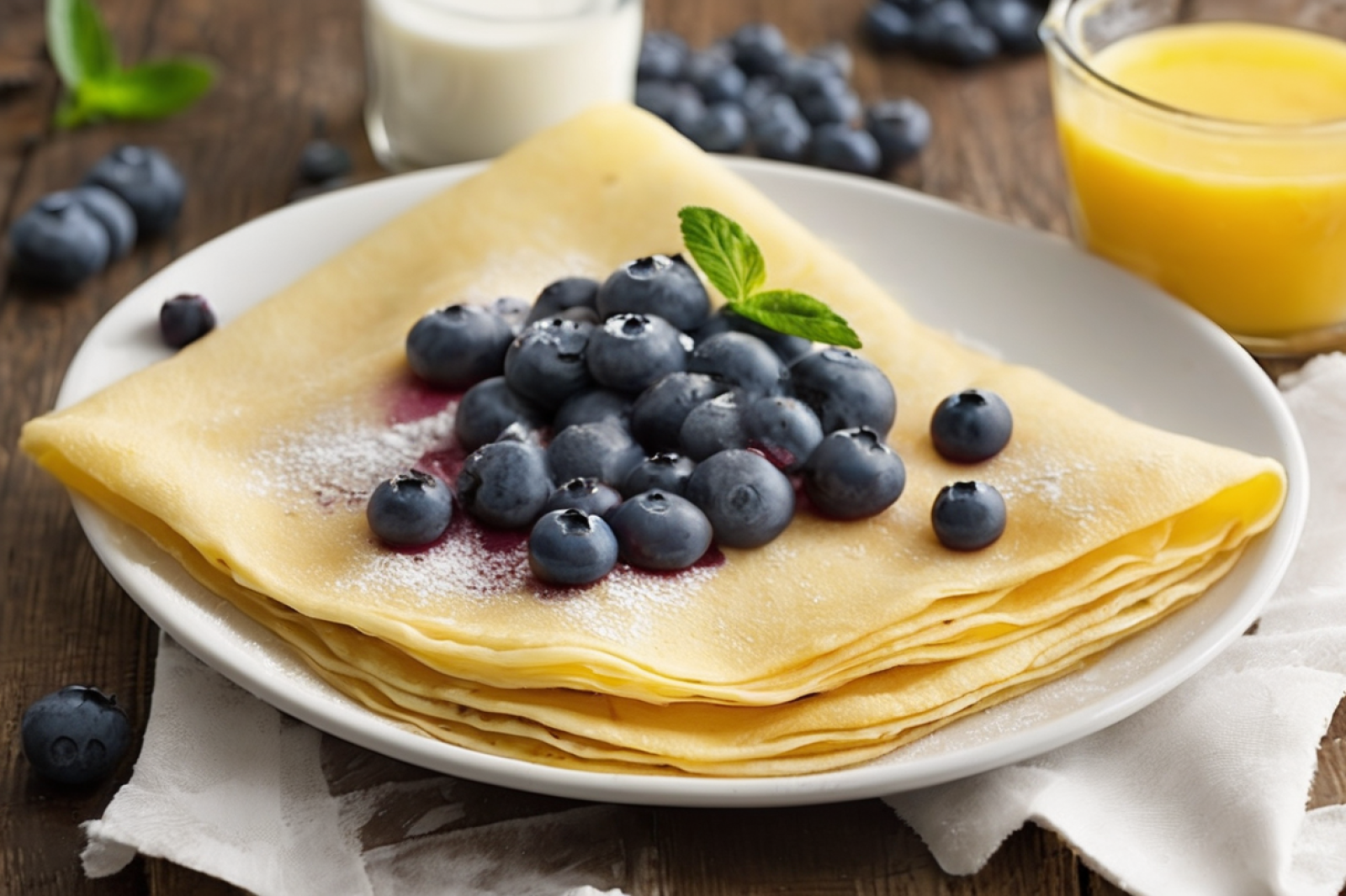 Blueberry Cream Cheese Crepes