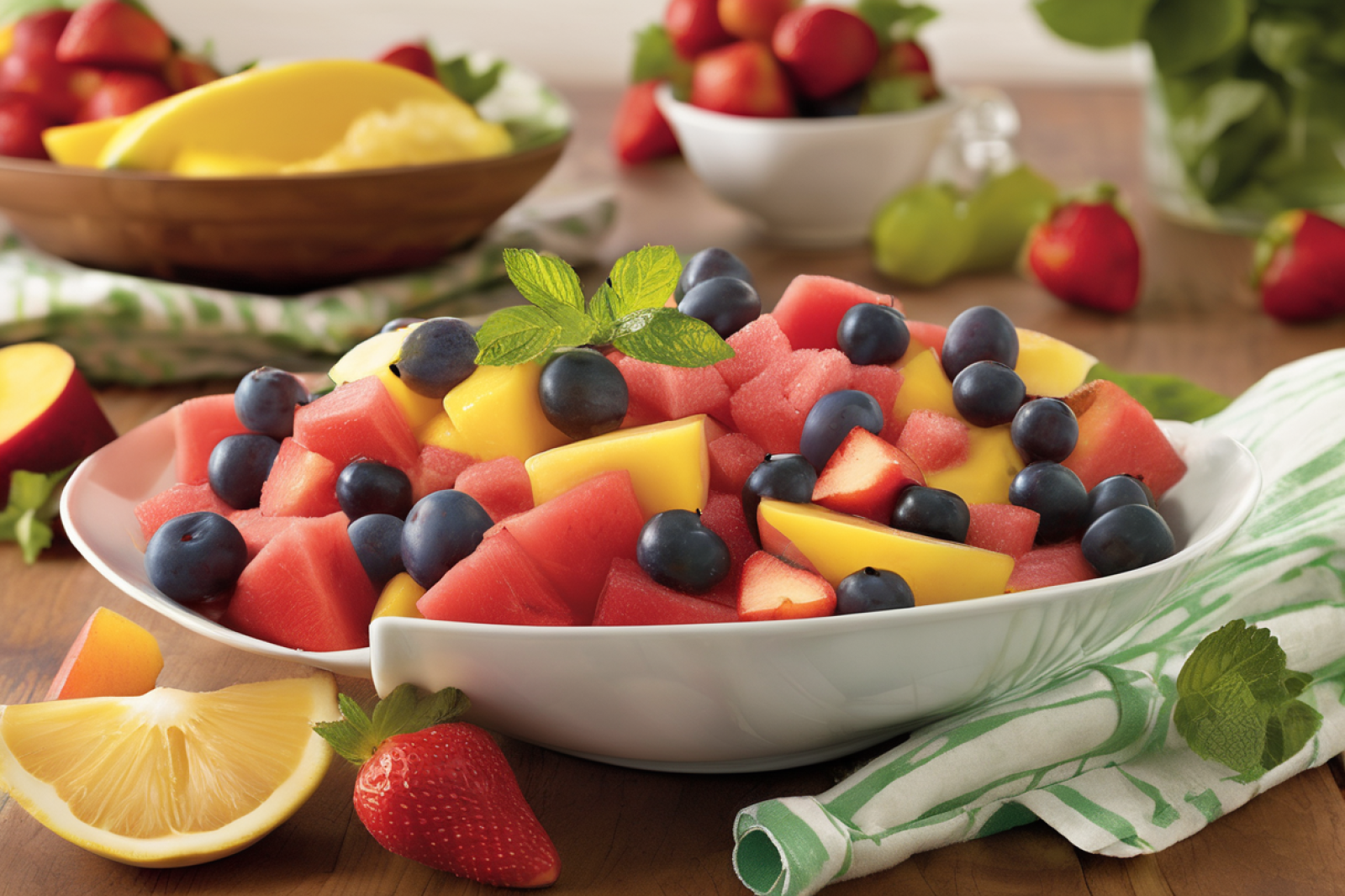 Chilled Fruit Delight with Mint Zest