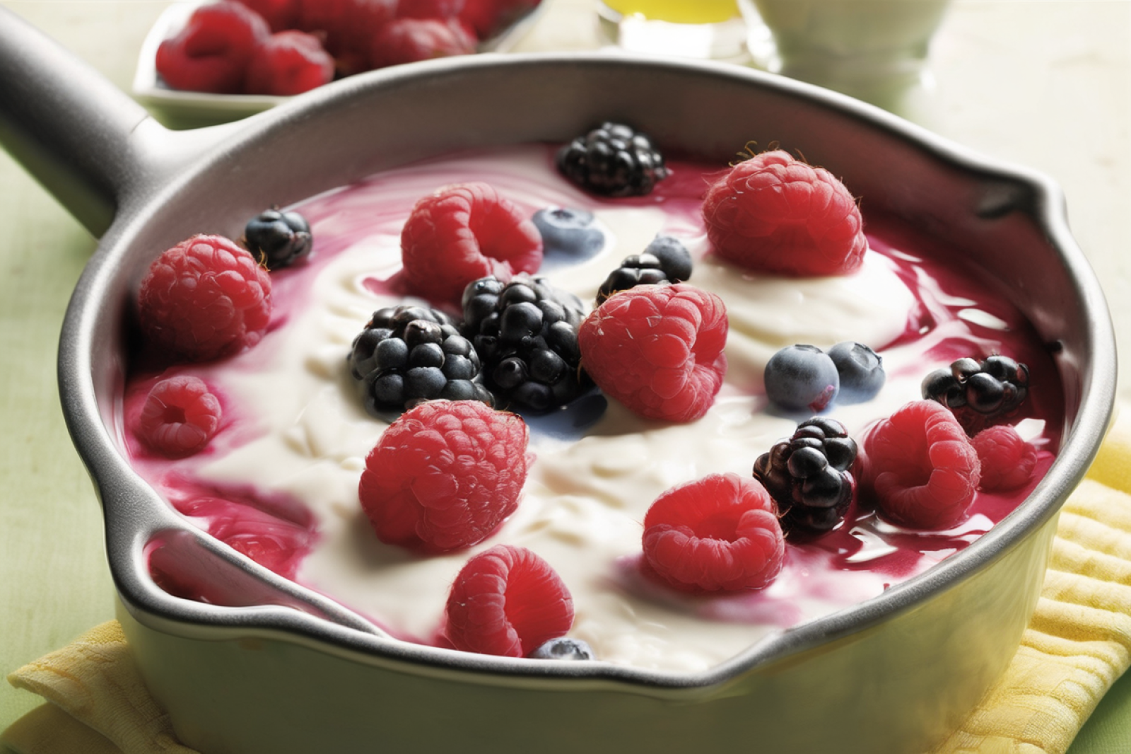 Chilled Summer Berry Delight with Creamy Topping