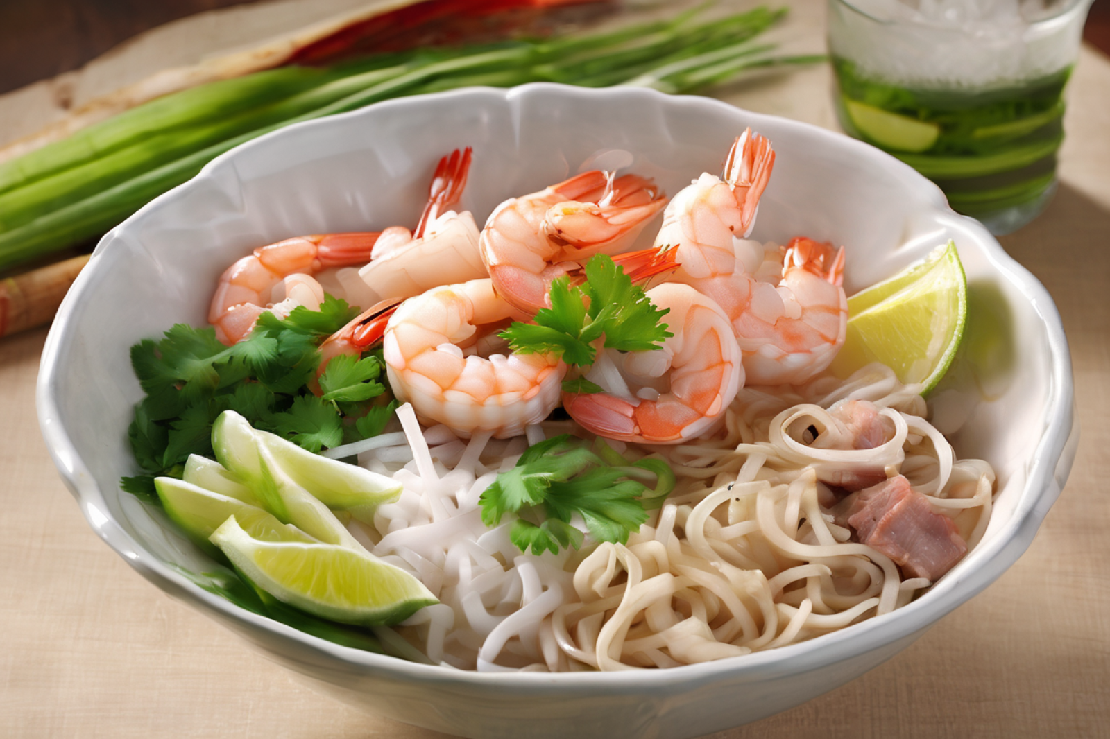 Vietnamese Shrimp and Pork Noodle Bowl