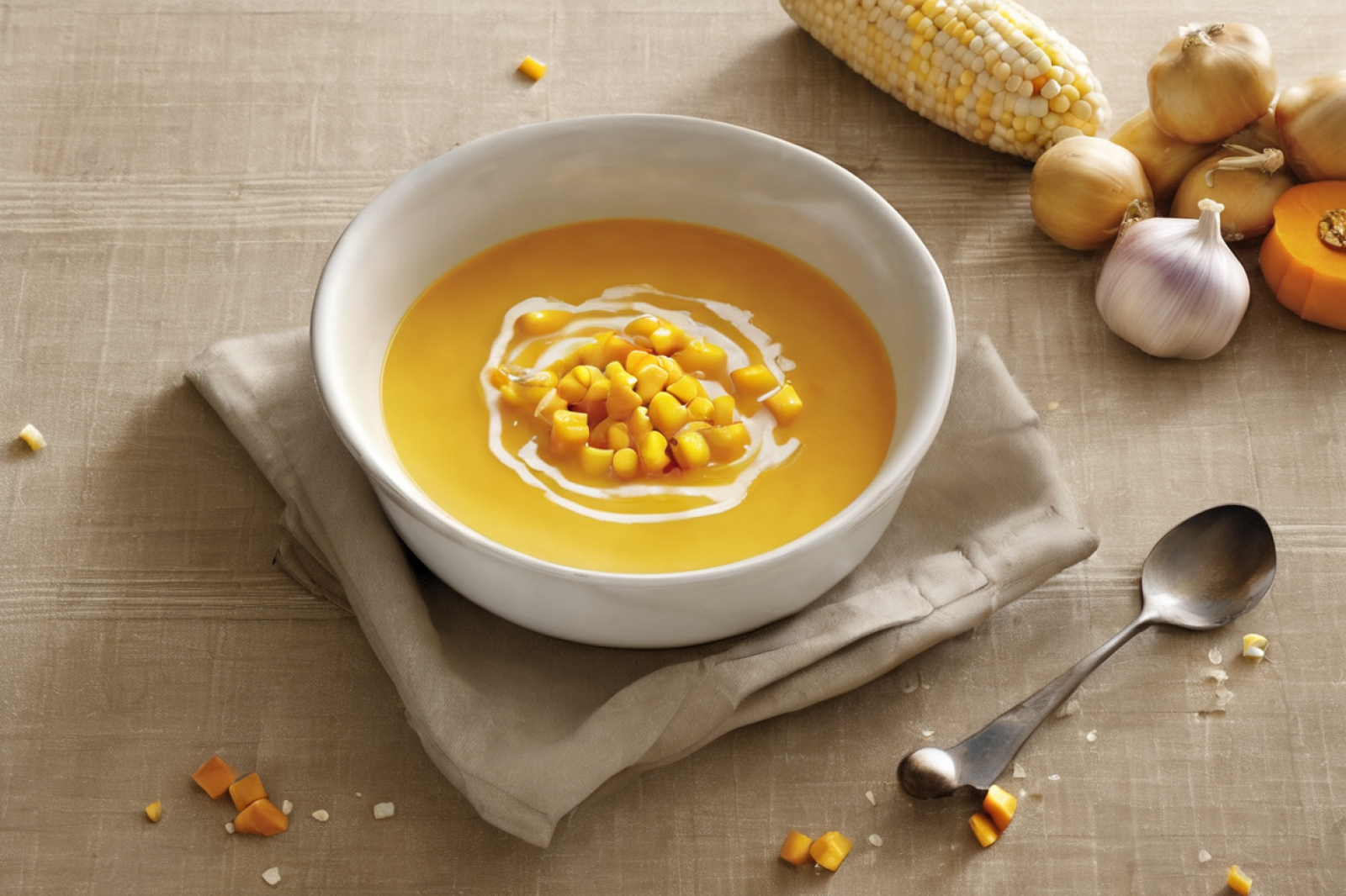 Velvety Butternut Corn Soup