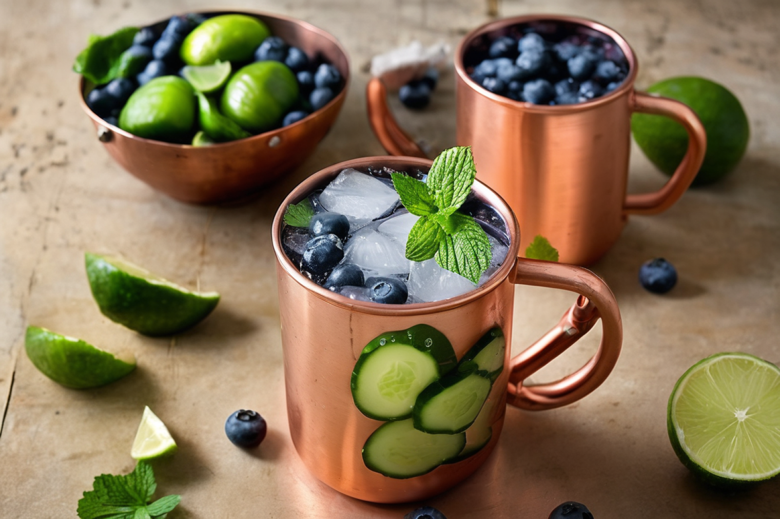Crisp Cucumber Blueberry Fizz