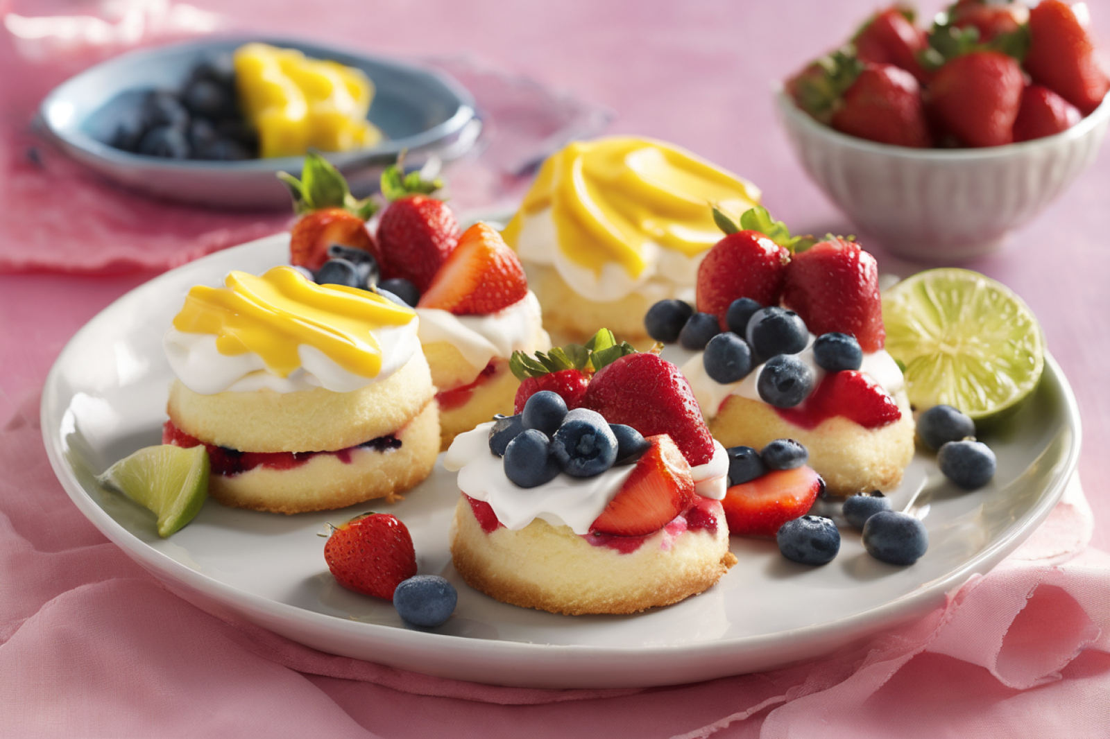 Tropical Berry Cream Shortcakes